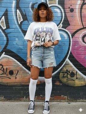 🏀NWOT-White Allen Iverson Tee with Vintage Team Print